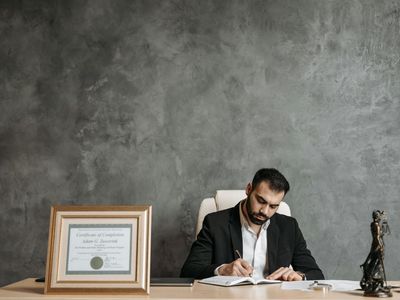 Professional sitting at desk